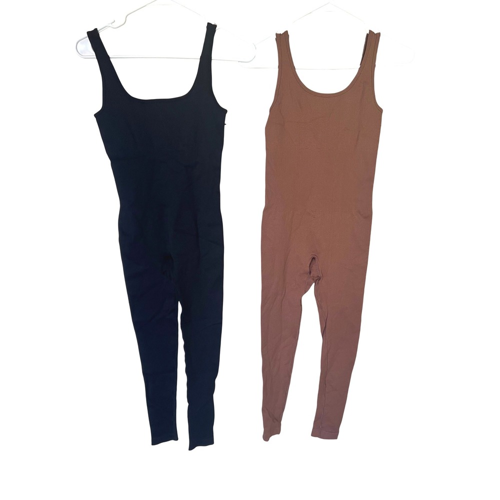 Women’s Scoop Neck Jumpsuit - Black & Brown